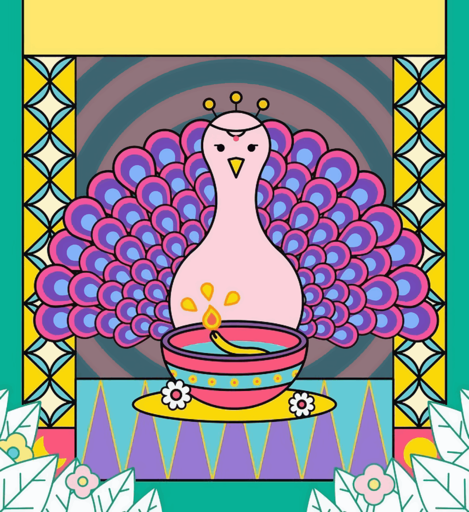 Peacock Lucky Modern Portrait