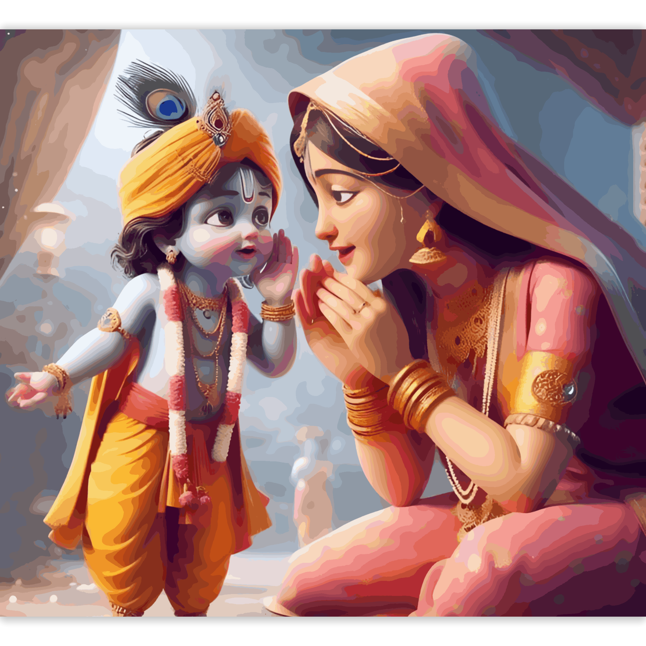 Little Krishna with Yashoda Maiya - Janmasthami