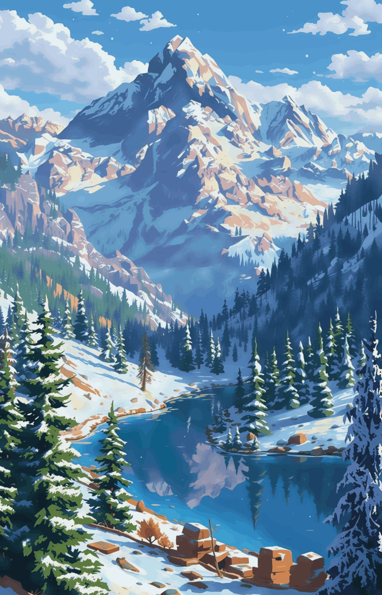 Snowy Mountain Vista - Winter Edition