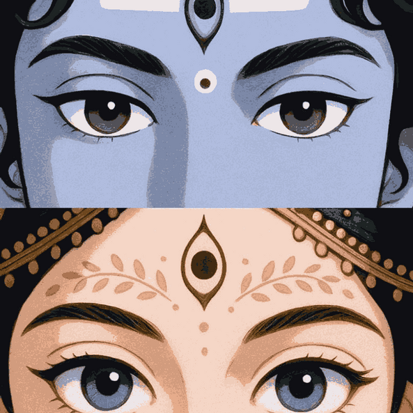 Shiv and Parvati Eyes Embrace