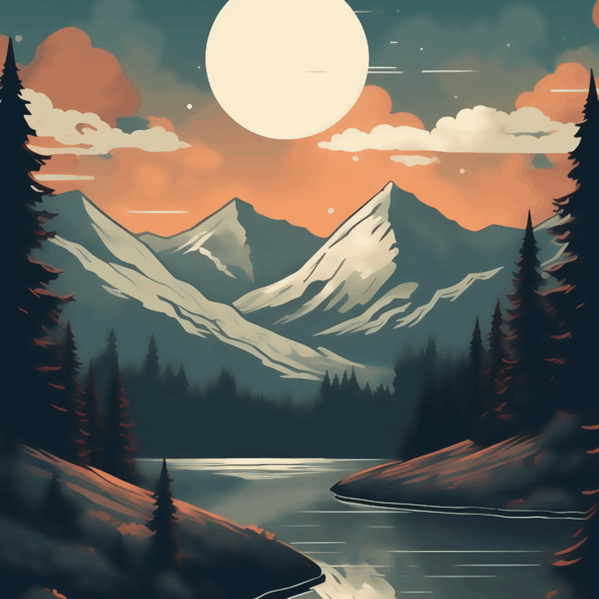 Sunset Mountain View