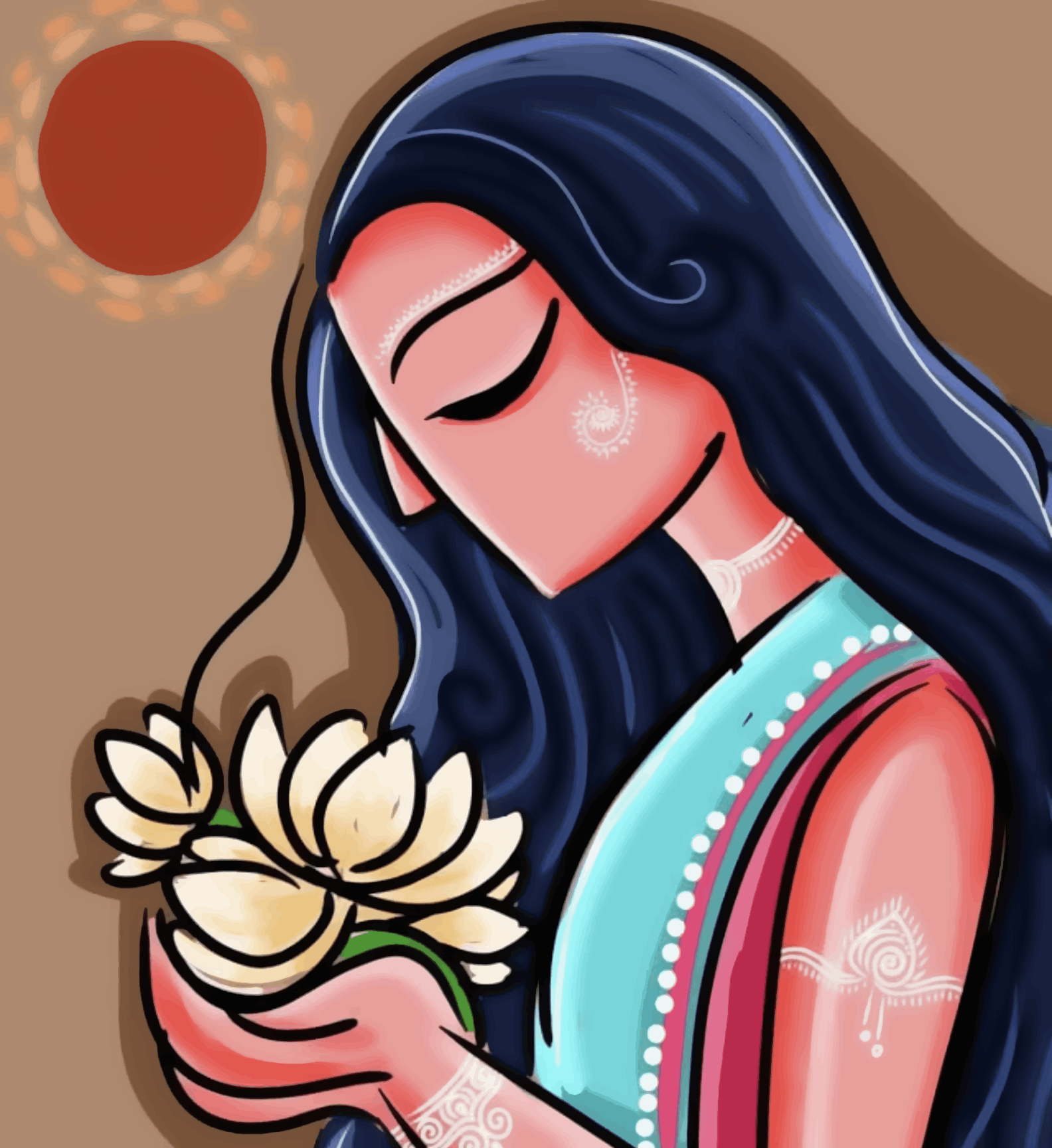 Bengoli Lady with flowers