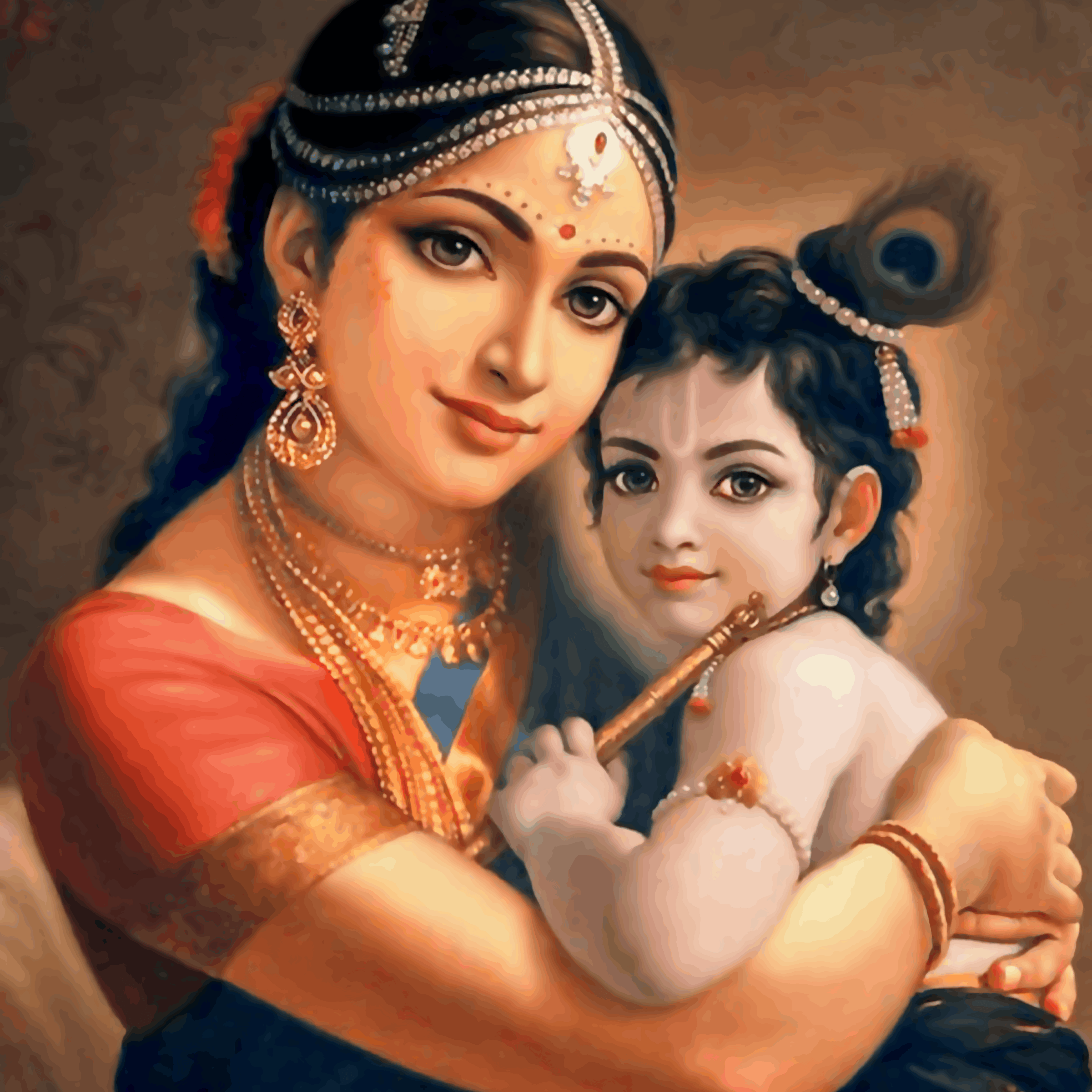 Maa Yashoda with baby Krishna - Janmasthami