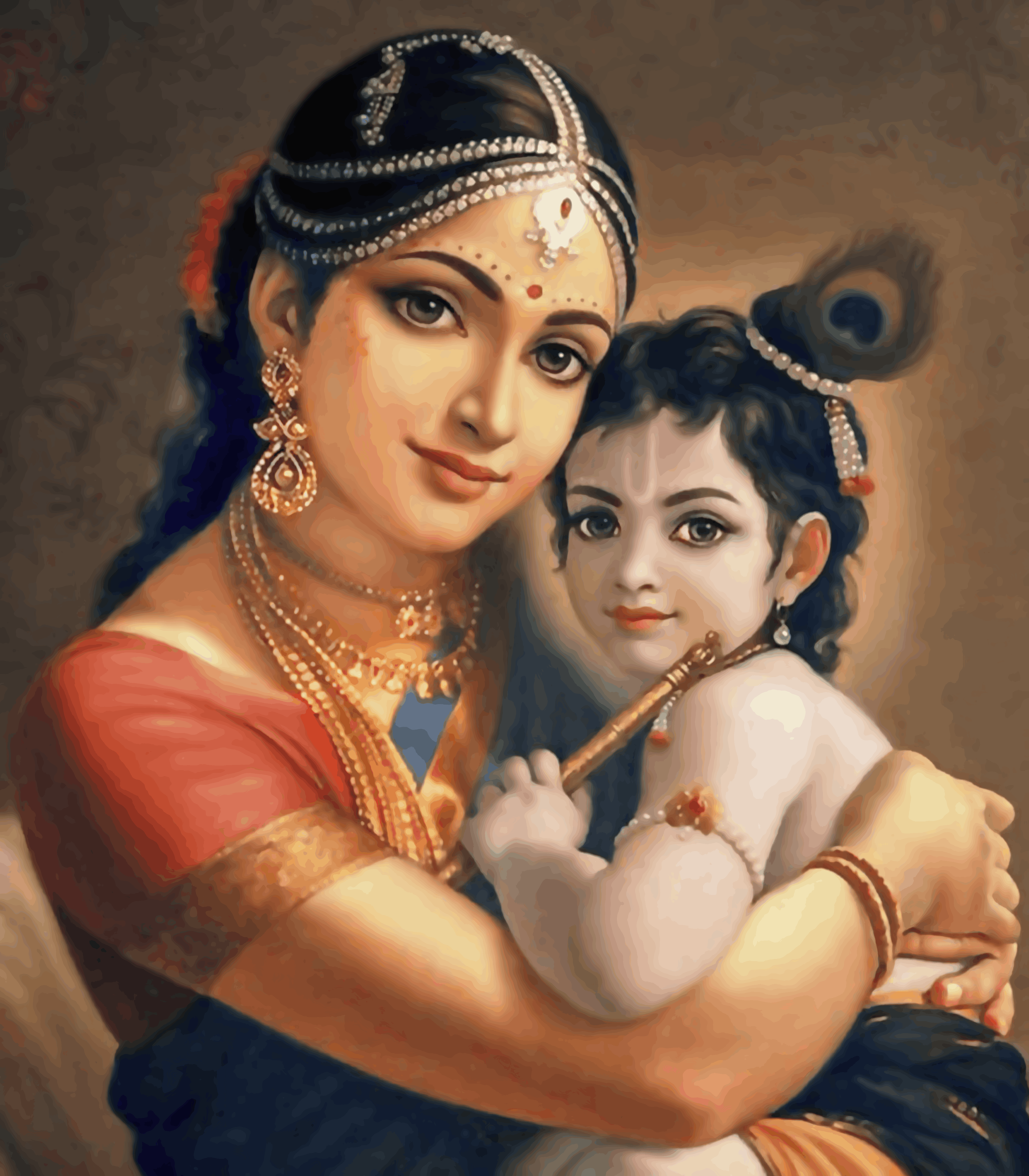 Maa Yashoda with baby Krishna - Janmasthami