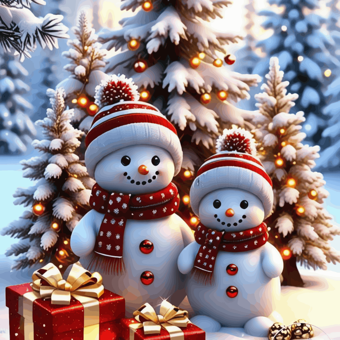 Snow buddies on Eve - Christmas