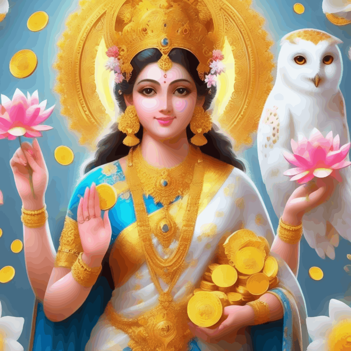 Goddess Lakshmi with Owl