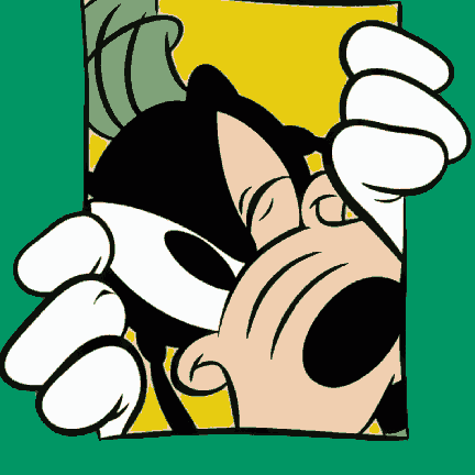 Goofy Peeking Through Hole