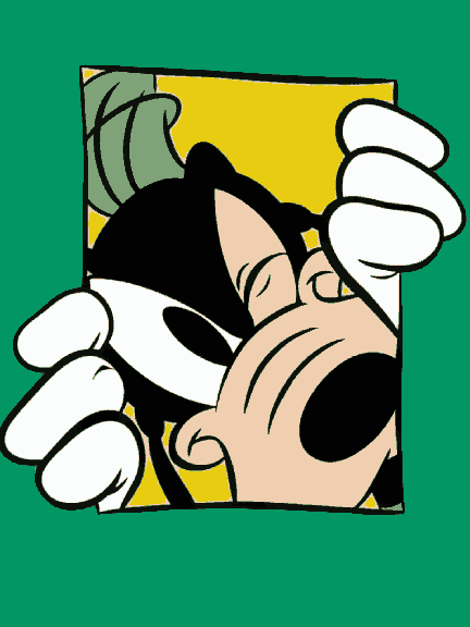 Goofy Peeking Through Hole