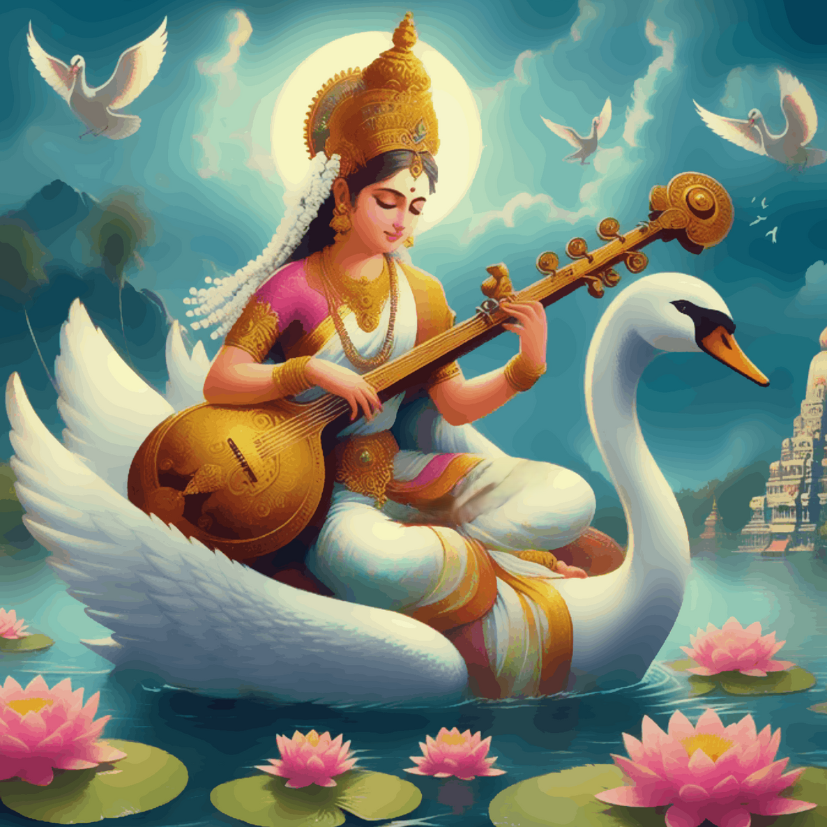 Saraswati Maa Portrait