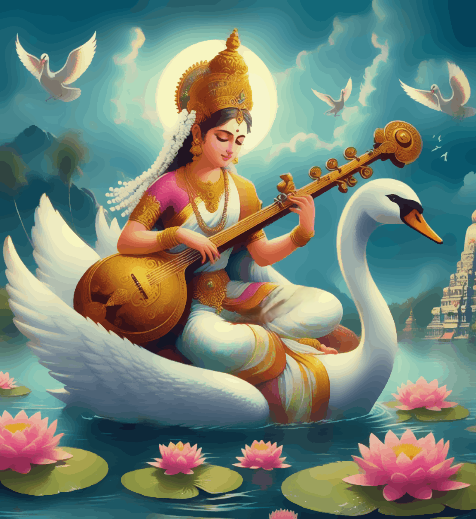 Saraswati Maa Portrait