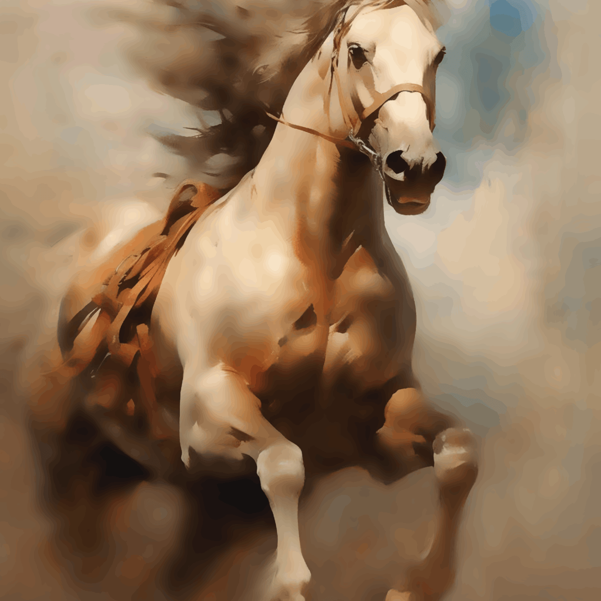The horse with Saddle