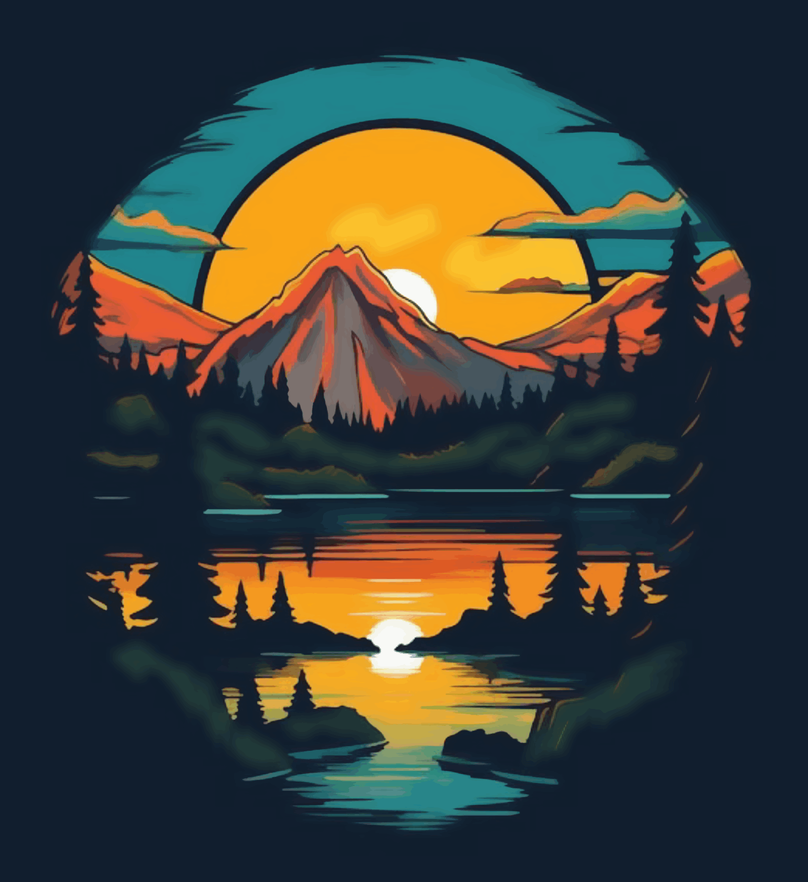 Sunset Reflection in Lake