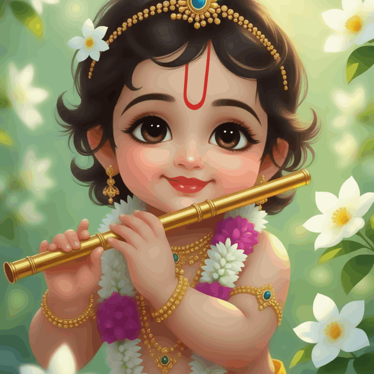 Cute Little Kanha with Bansuri