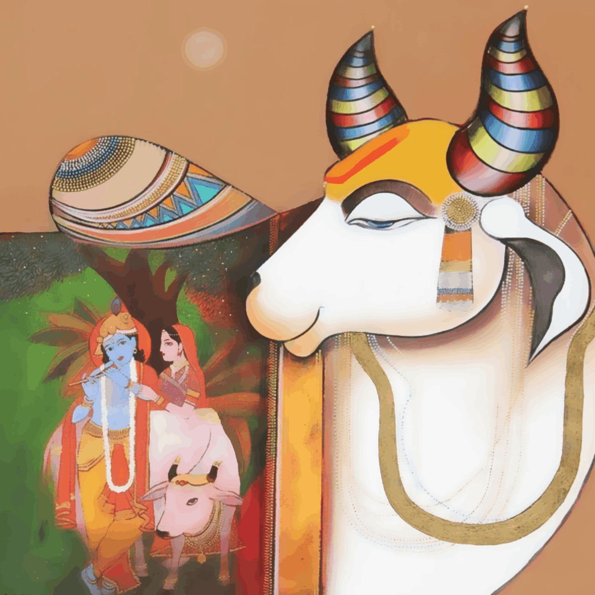 Kamdhenu with Krishnaji