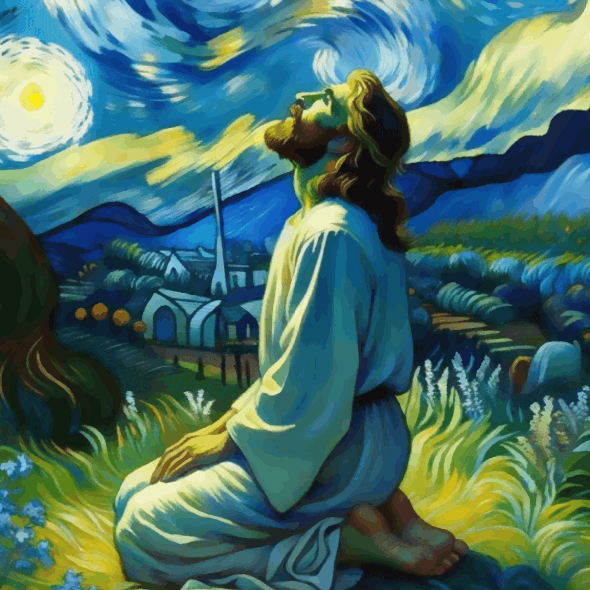 Jesus Van Gogh Art