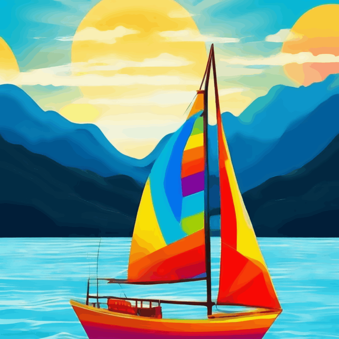 Boat with Colors