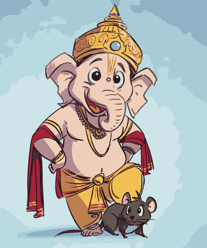 Bal Ganesha With Mushak