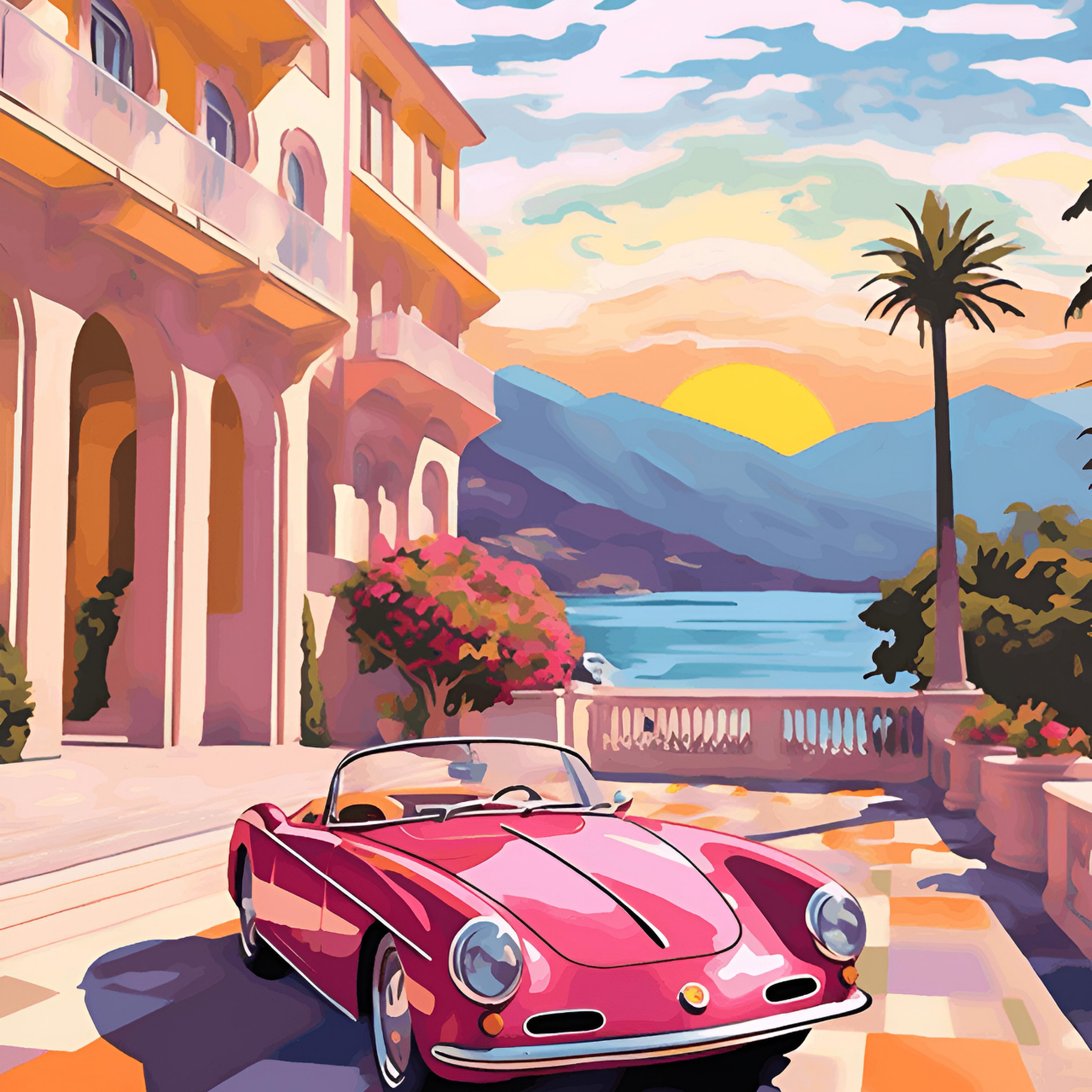 Monaco Car mountain in Back