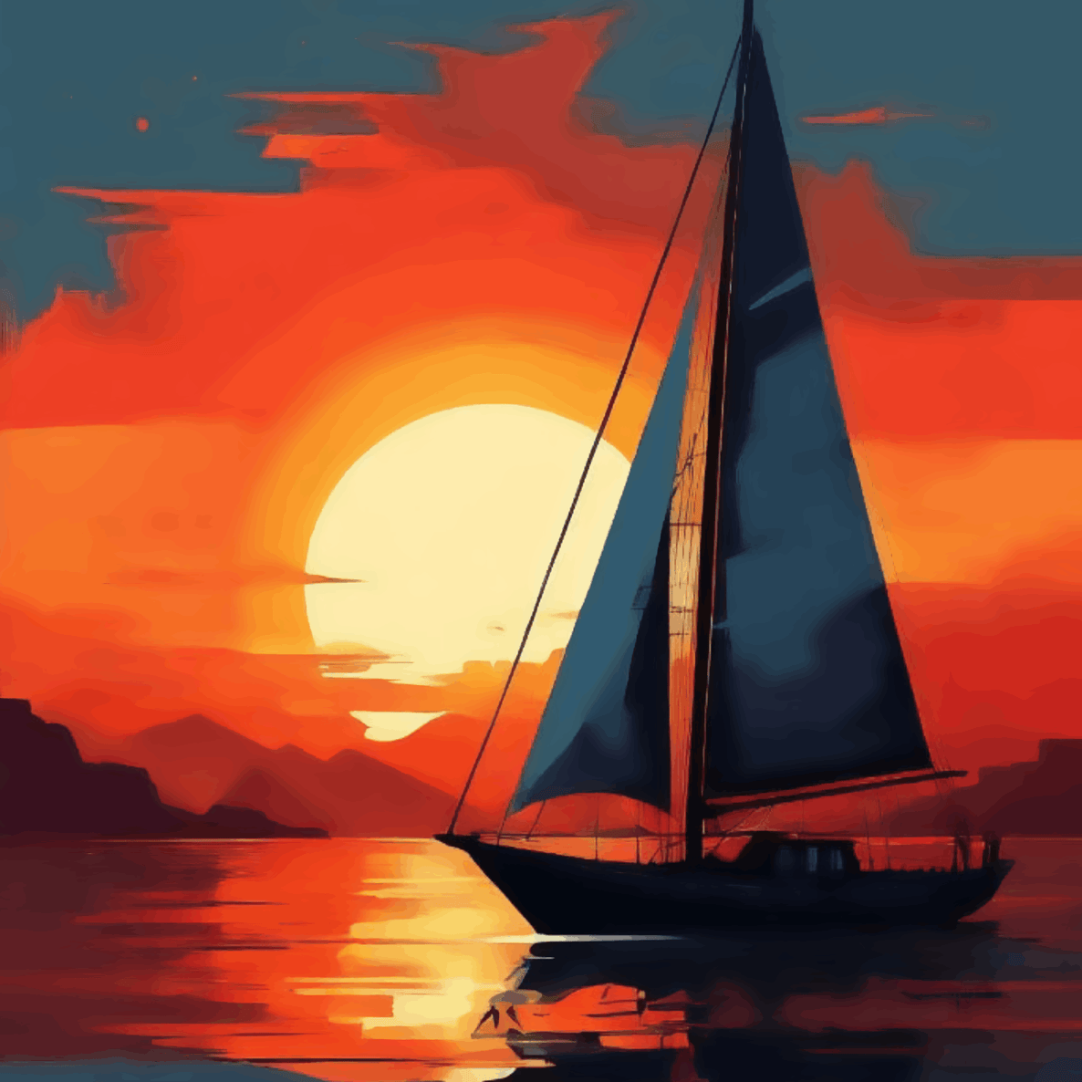 Sunset Boat Sail