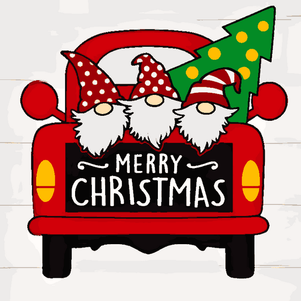 Festive Red Truck Gnomes - Christmas Edition