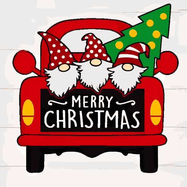 Festive Red Truck Gnomes - Christmas Edition