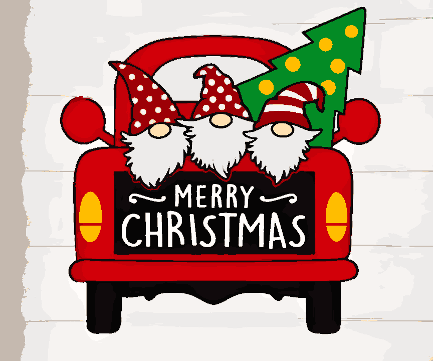 Festive Red Truck Gnomes - Christmas Edition