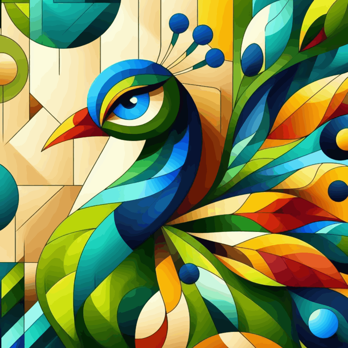 Peacock Abstract Portrait