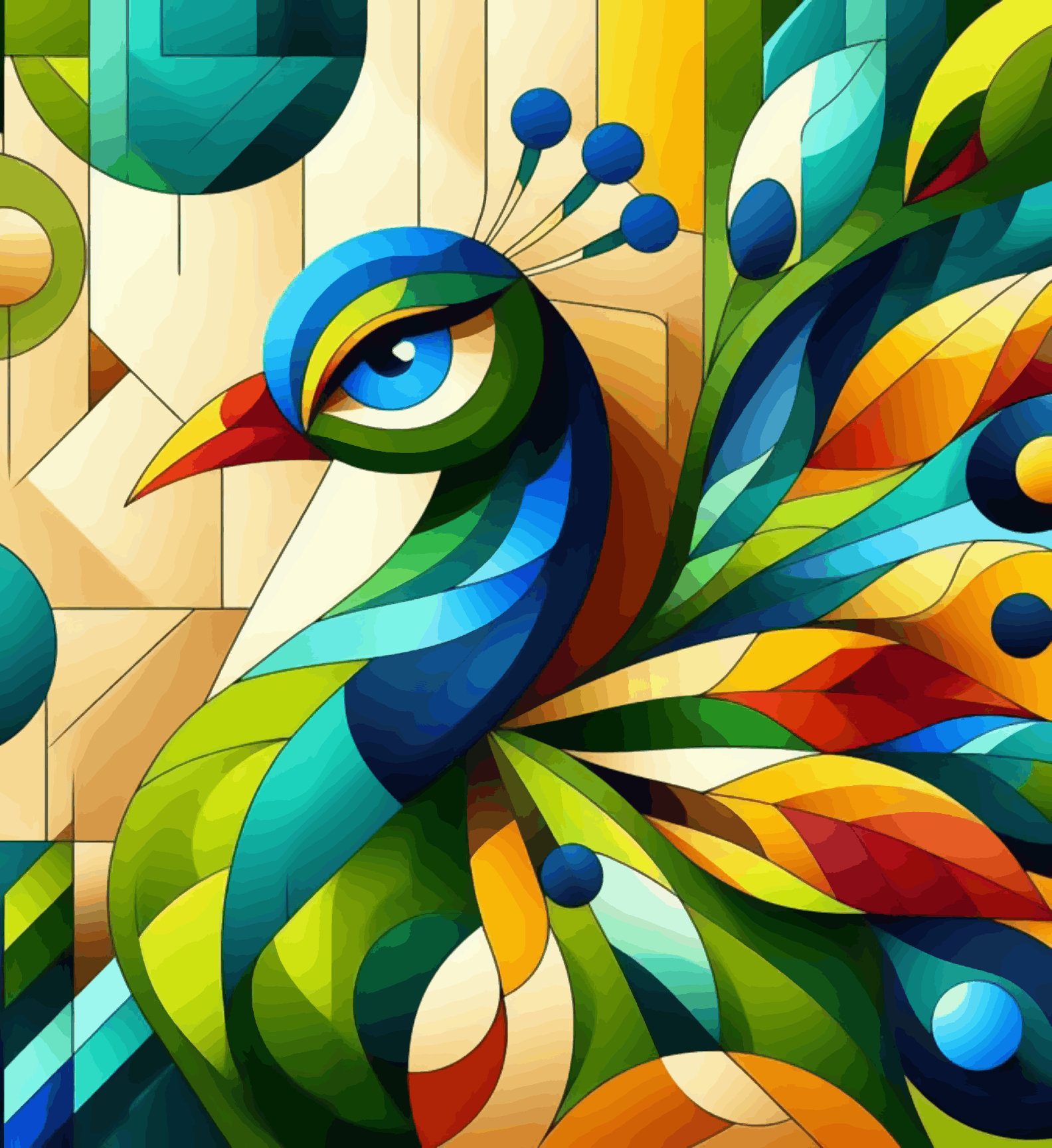 Peacock Abstract Portrait