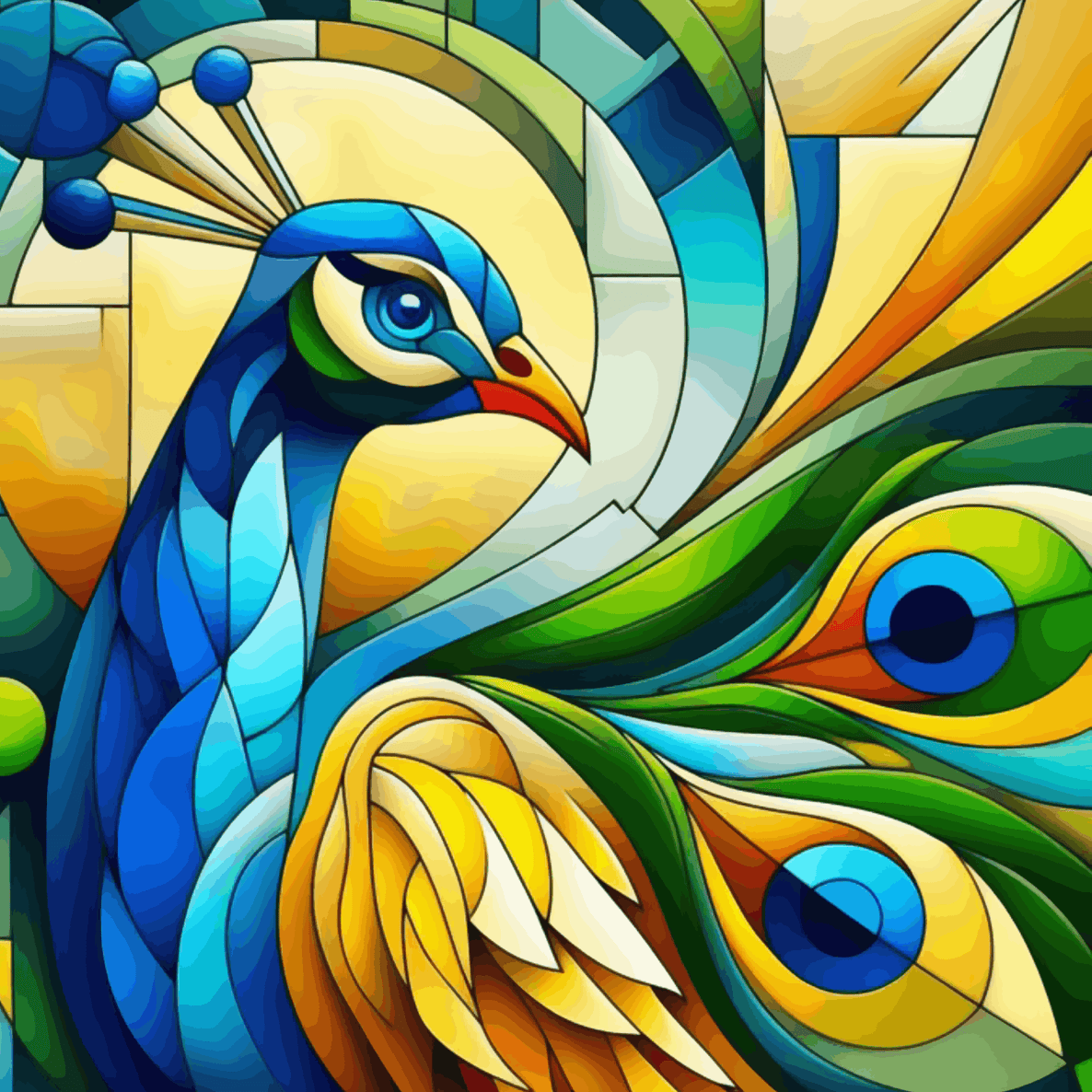 Peacock Abstract Artwork