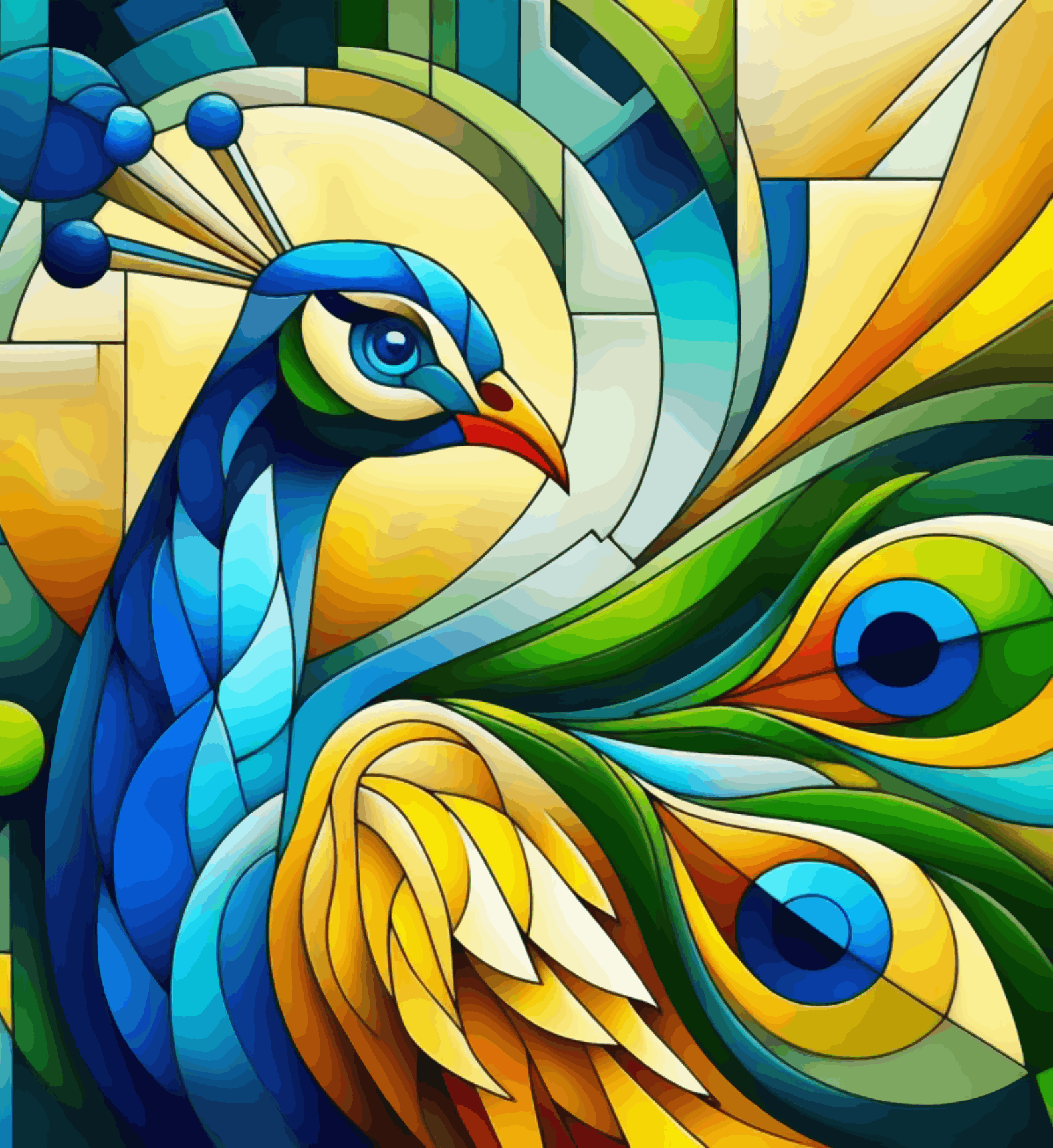 Peacock Abstract Artwork
