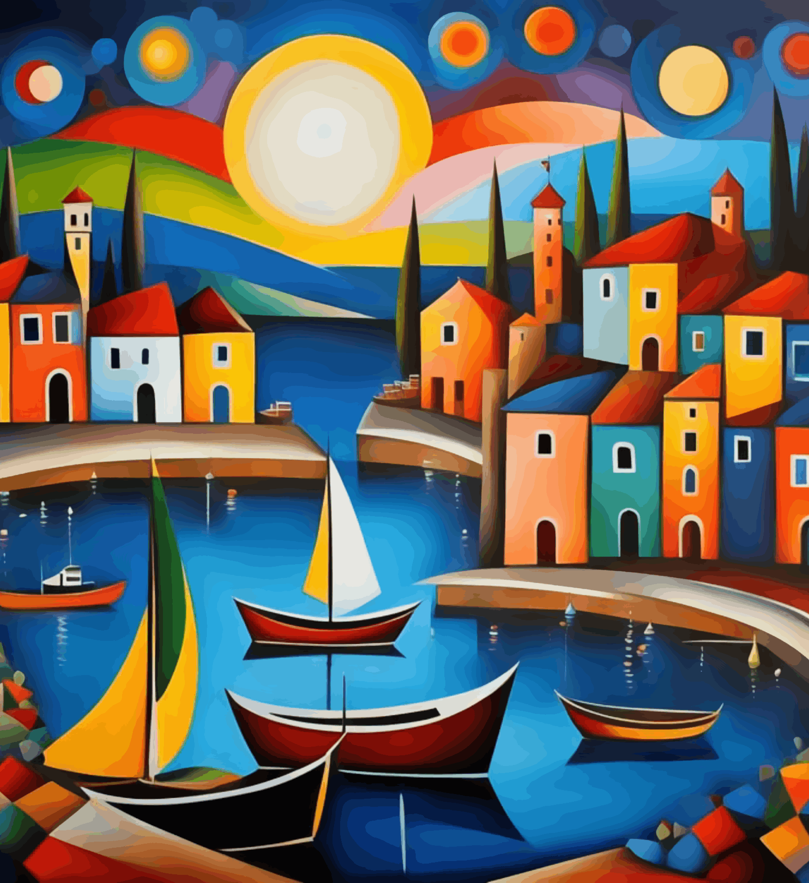 Coloring Village with Lake