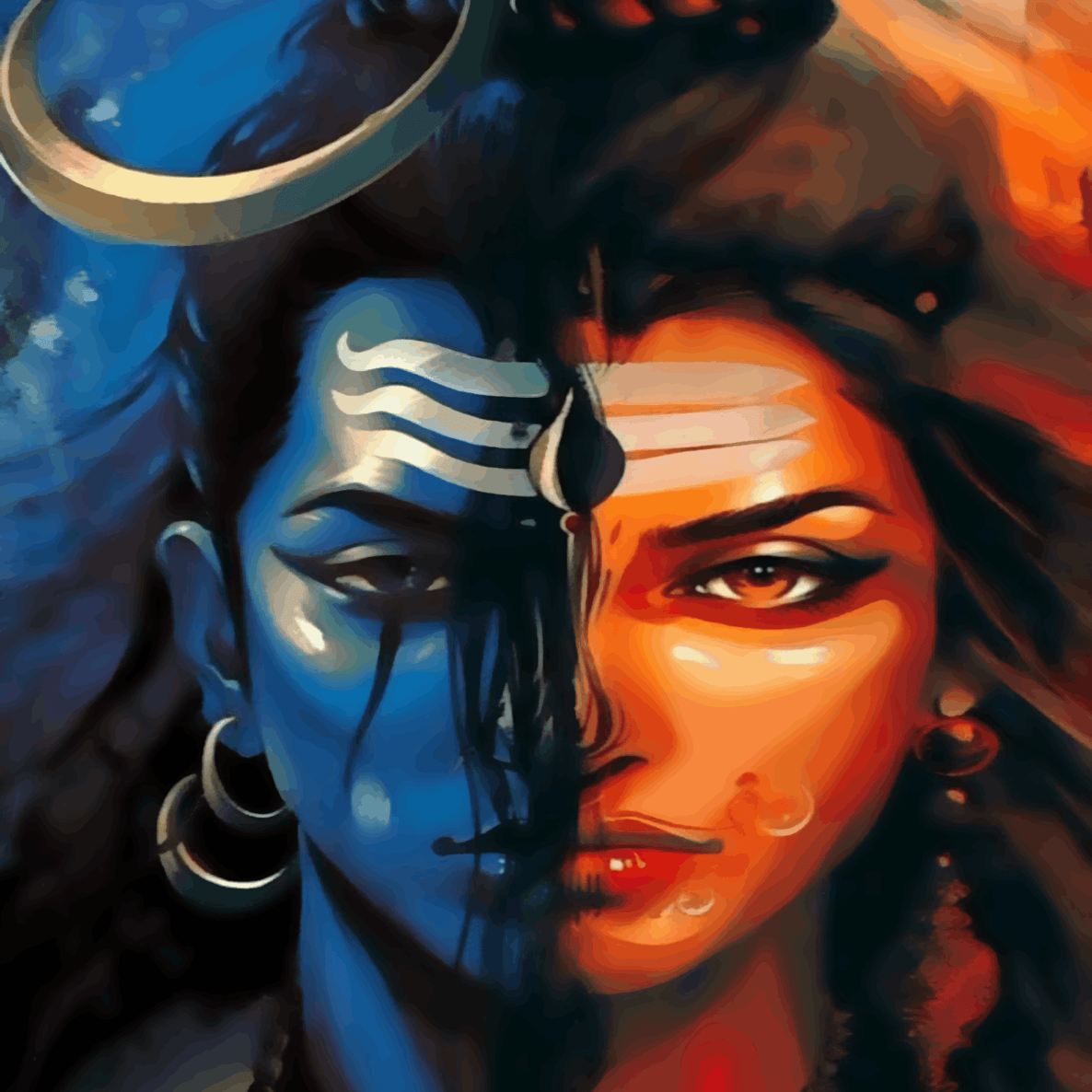 Shivji And Parvati Maa Portrait