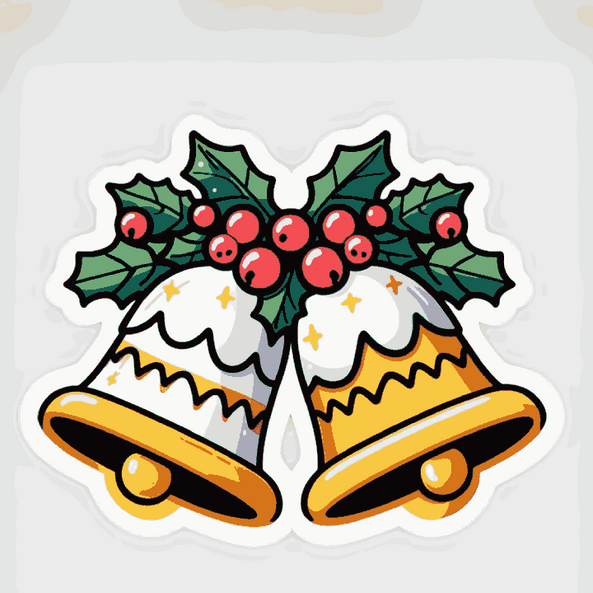 Christmas Bells with Holy and Berries