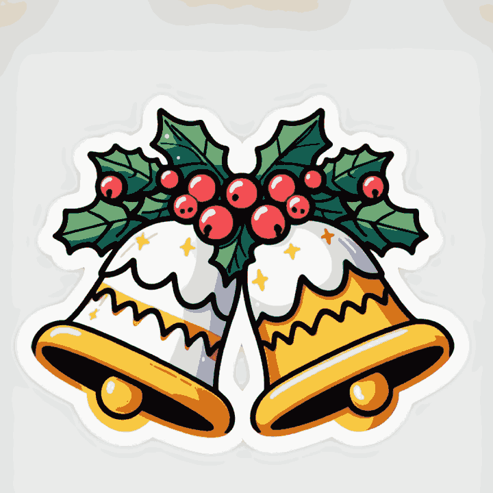 Christmas Bells with Holy and Berries