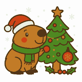 Cute Capybara - Christmas