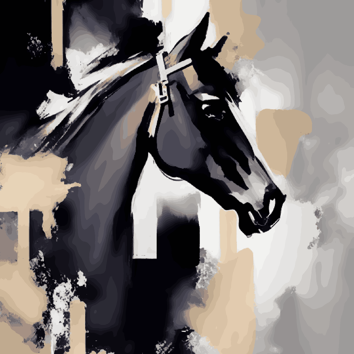 Black Horse Abstract