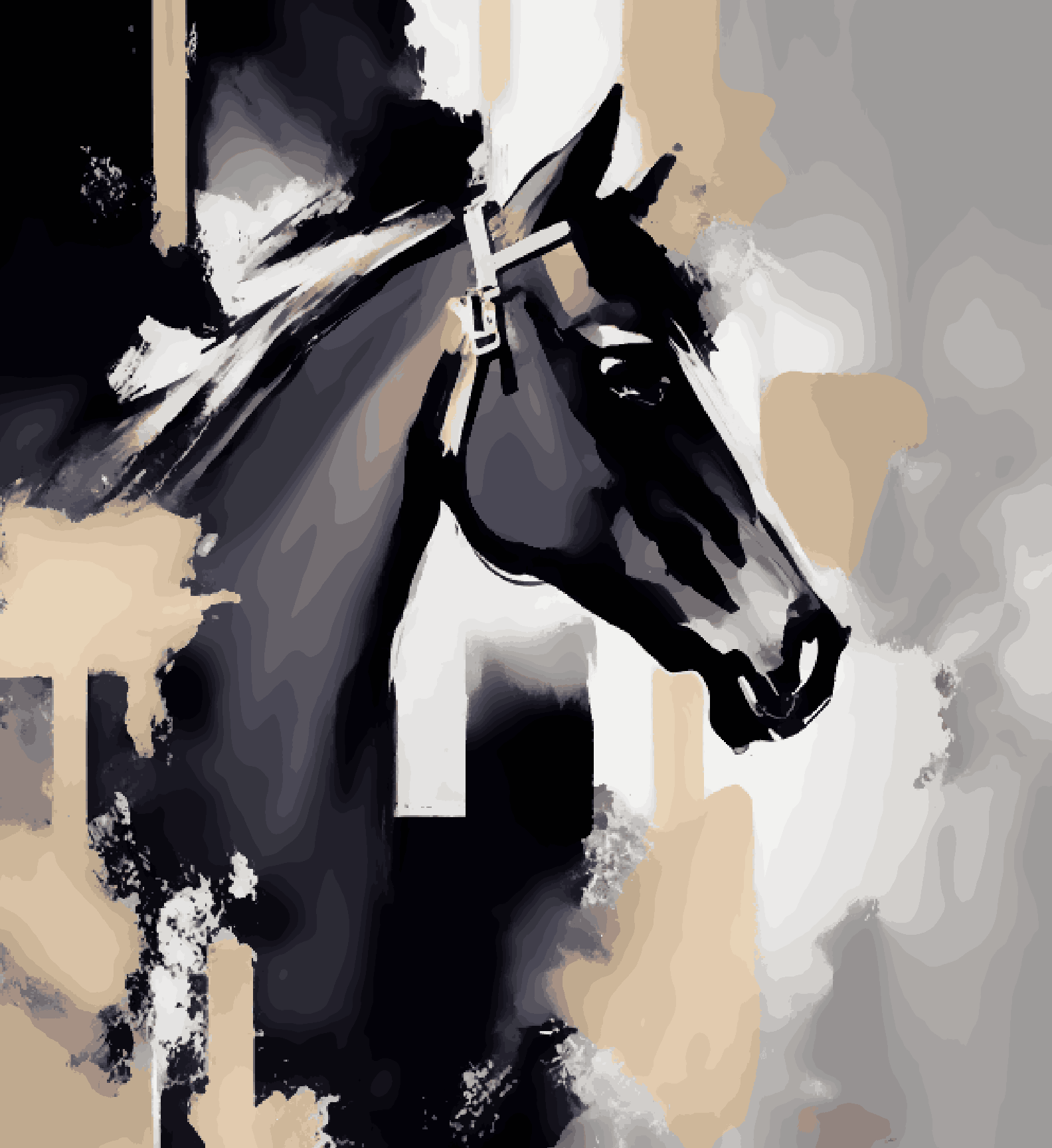 Black Horse Abstract