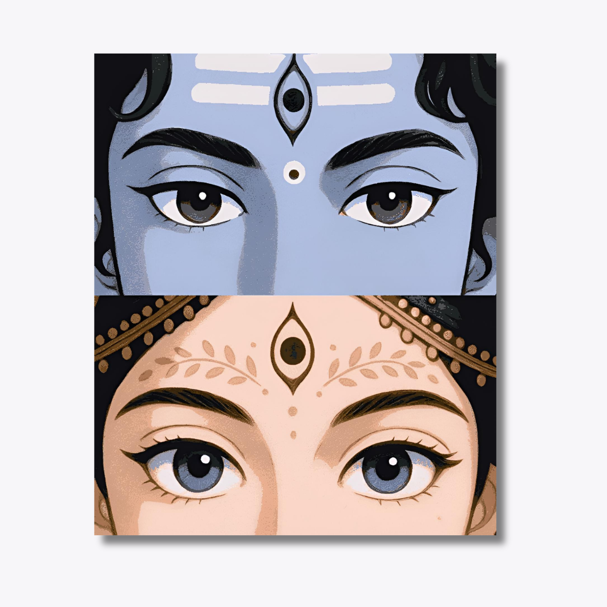 Shiv and Parvati Eyes Embrace