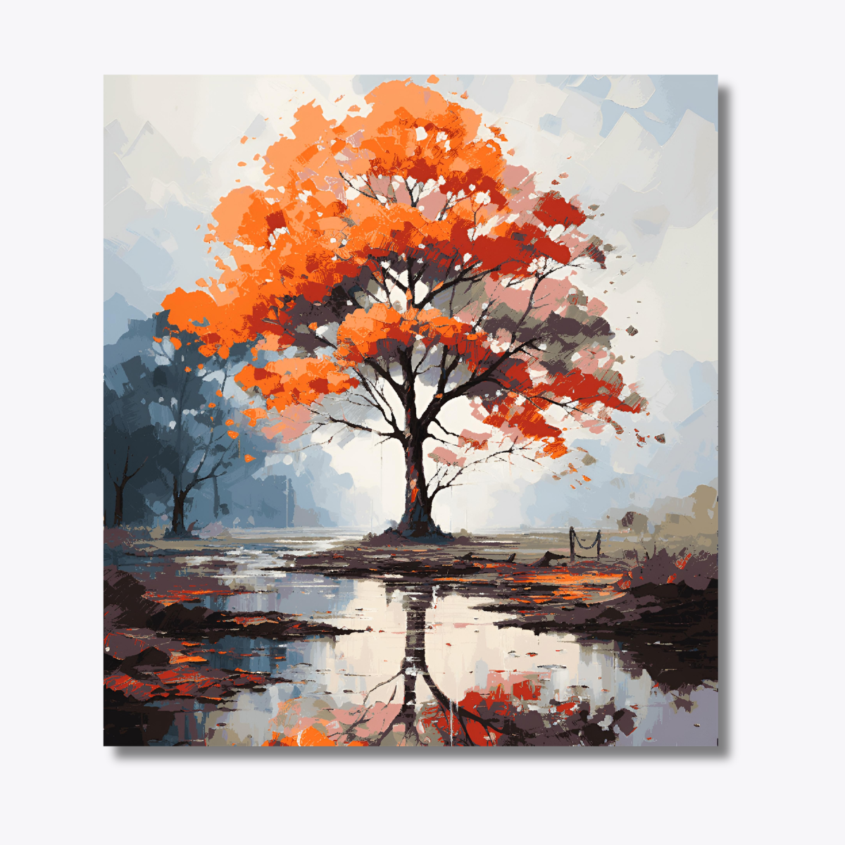 Orange Tree Between Lake