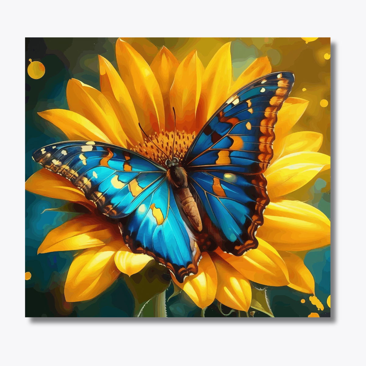 Harmony in Bloom - Butterfly Fetching Sunflower