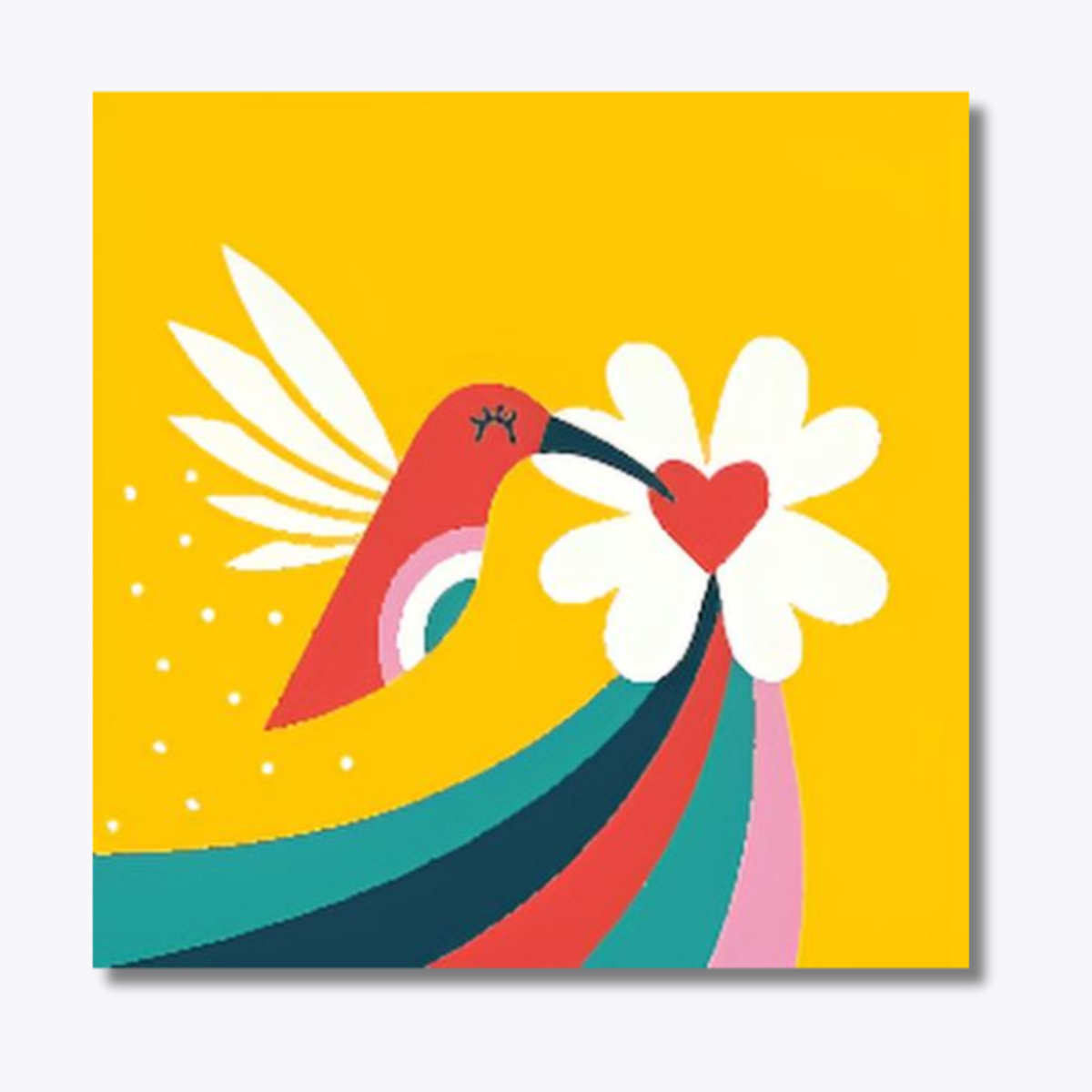 Bird Fetching Flower
