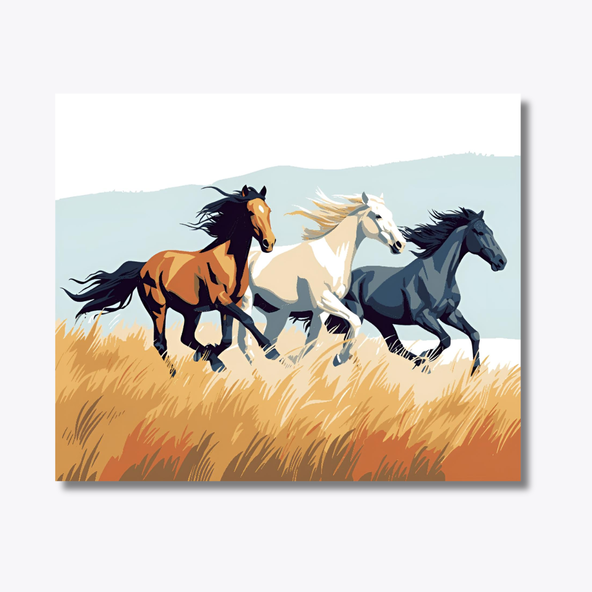 Three Running Horses
