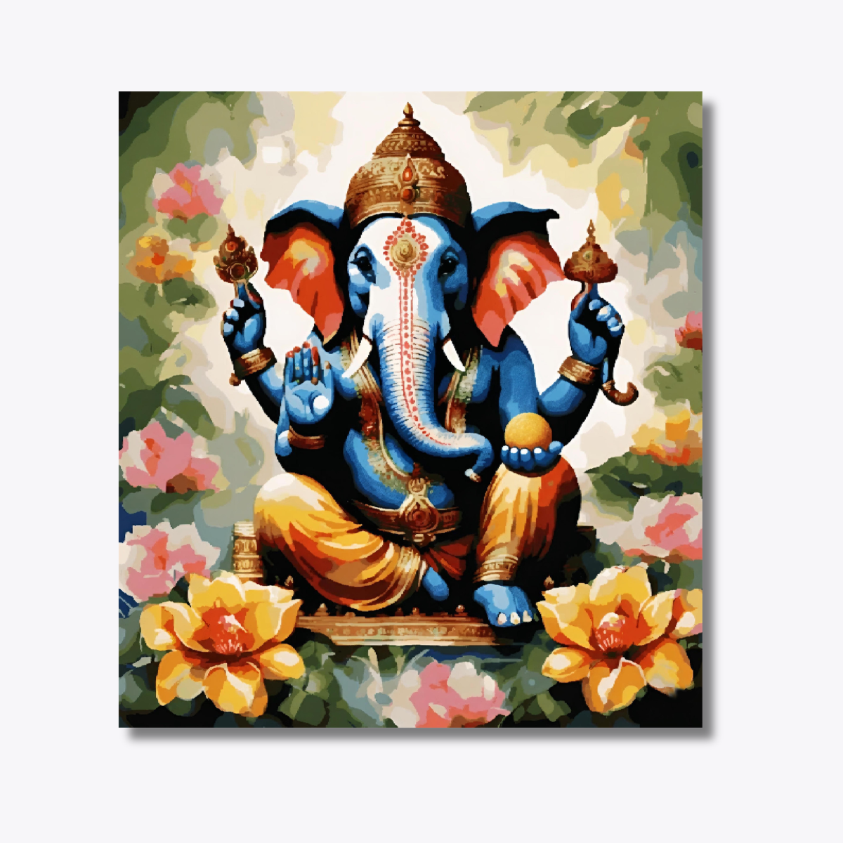 Ganesha Sitting in between Flowers