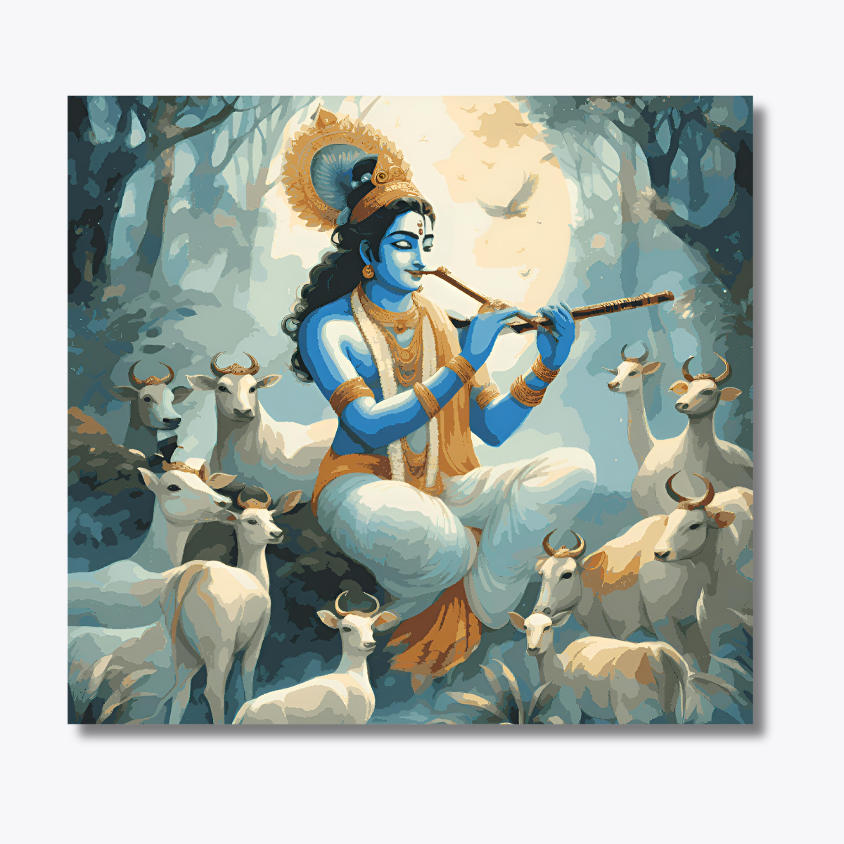 Shree Krishna in between cows