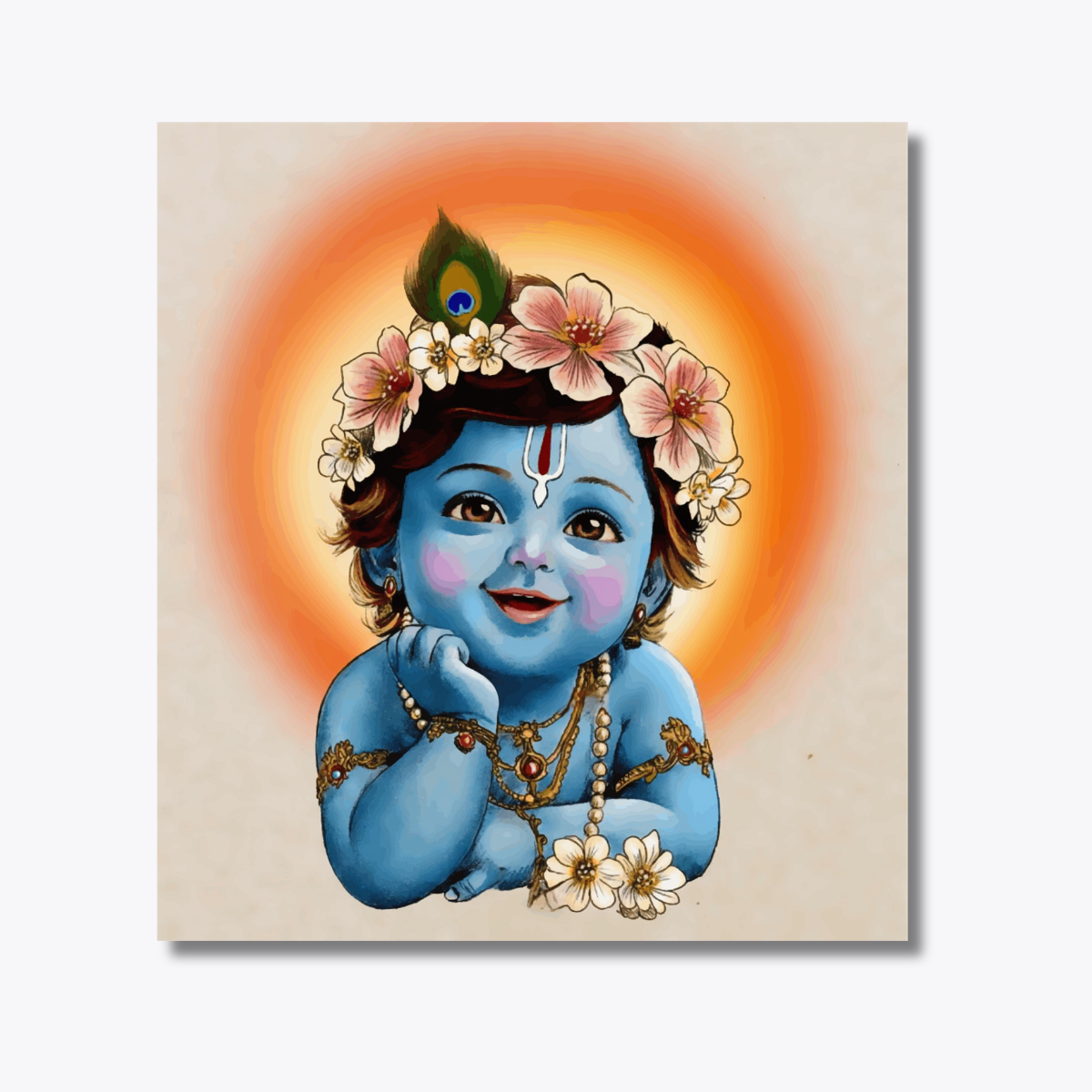Cute Little Krishna Portrait - Janmasthami