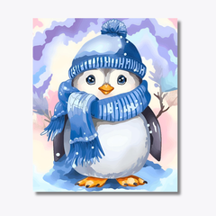 Cute Penguin with Scarf
