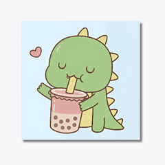 Cute Dino Drinking