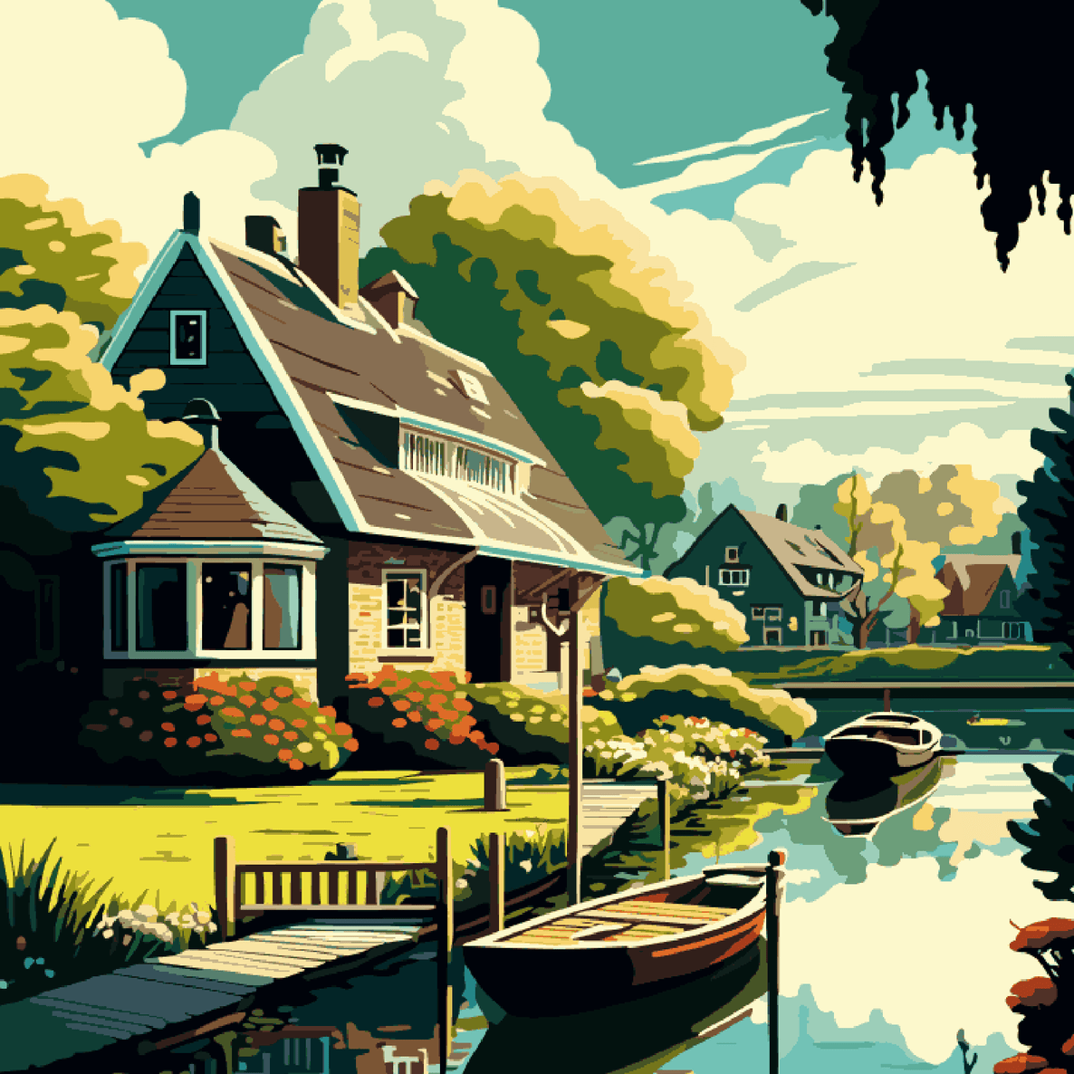 Boats outside the Houses