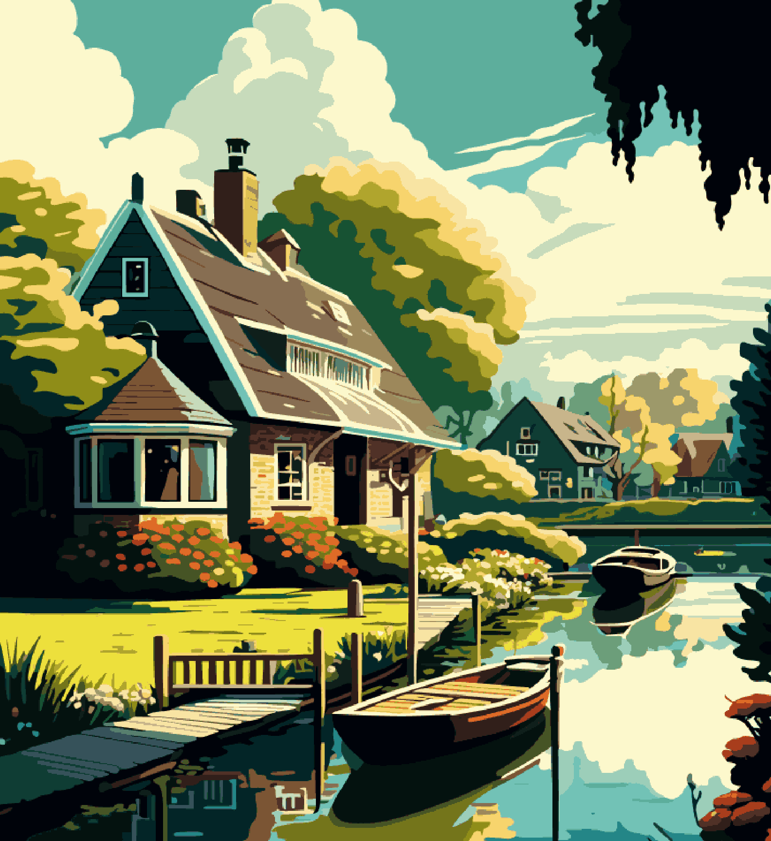 Boats outside the Houses