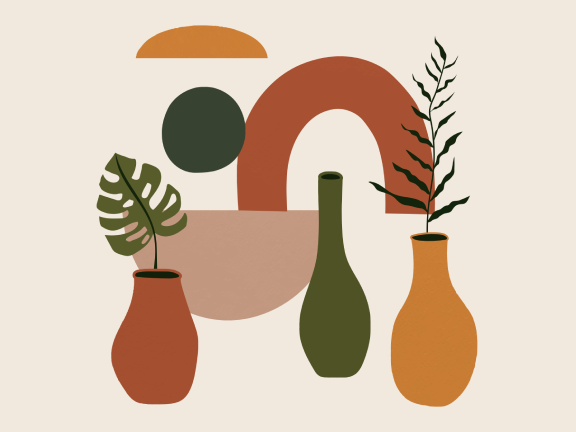 Boho Leaves Abstract